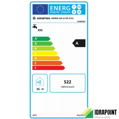 SCALDACQUA ANDRIS LUX 15 LT SOPRALAVELLO GARANZIA 5 ANNI